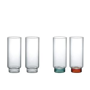 마린글라스 내열유리 베이직 고블렛 투명 컬러 유리컵 세트 500ml 2P