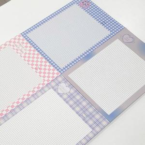 B5 체크 노트 모눈 메모 떡메 비접착 비점착 편지지