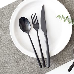 빈티지블랙 커트러리 디너 스푼 포크 나이프 3종세트