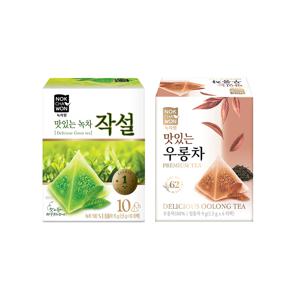 맛있는 우롱차 6티백+녹차작설 10티백