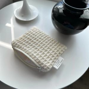 파우치 메이크업파우치 cream waffle pouch