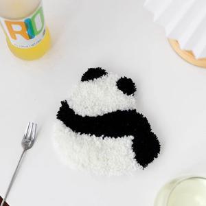 티코스터 펀치니들 DIY 자수 키트 스킬 공예 컵받침 만들기-옆모습판다