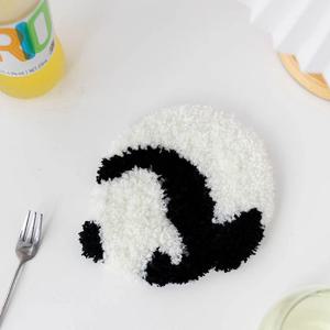 티코스터 펀치니들 DIY 자수 키트 스킬 공예 컵받침 만들기-엎드린판다