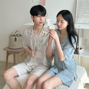 A.made 메이트 모달 반팔 커플파자마 남녀공용 잠옷세트 3color