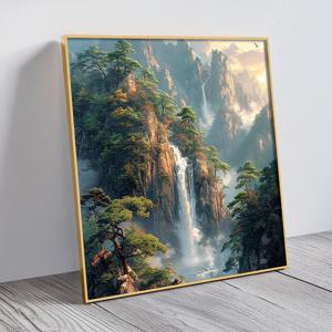 산림 폭포 그림 알루미늄액자 물 여름 폭포수 재물운 상업운 번창 대형 인테리어 액자