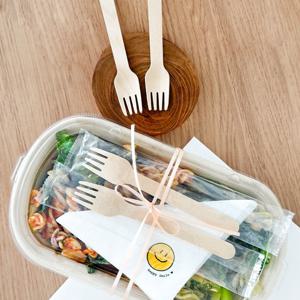 일회용 우드 포크 개별포장 140mm 20개 샐러드 디저트 케이크 나무 포크