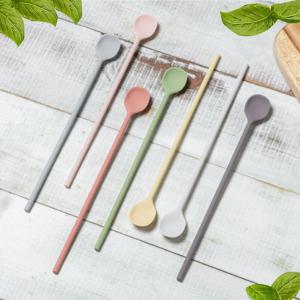 국산 실리콘 머들러 소스 커피 롱티스푼 하이볼 칵테일 스푼 스틱