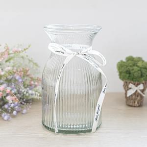 유리 글라스 원형 화병 스트파이프 11.5x19cm 꽃병 인테리어 장식
