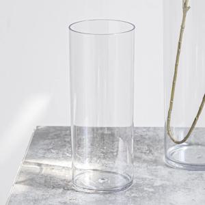 PET 원형 원통 긴 화병 실린더 10x25cm 조화꽃 전용 꽃병 투명
