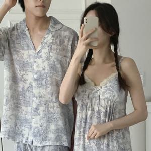 신혼부부 커플잠옷 인견 파자마 여름 홈웨어 국산 여성 원피스