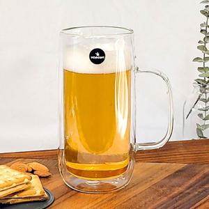 홈애니 클래식 이중 내열 유리컵 600ml 1PCS 이중내열유리컵 유리머그 맥주잔 8320