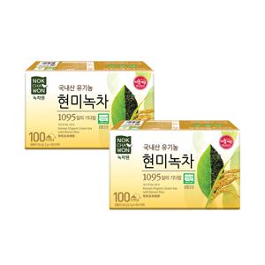 국내산 유기농현미녹차 100티백 2팩