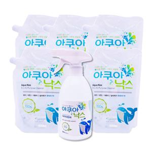 물처럼 쓰기 편한 주방 다목적 청소 세정제 500ml 세트(본품1+리필5개) 무향 무거품