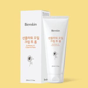 1+1구성 저자극 약산성 폼클렌징 선플라워 오일 크림투폼 210ml