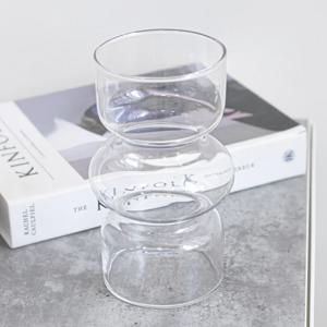 유리 글라스 원형 화병 B라인 10x18cm 꽃병 인테리어 장식 소품 투명