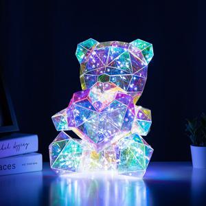 LED 홀로그램 무드등 테디베어 화이트데이 생일선물 미니 하트 곰돌이