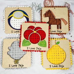 프리미엄 양말목공예 아이러브제주 액자 간단 소품 만들기 diy