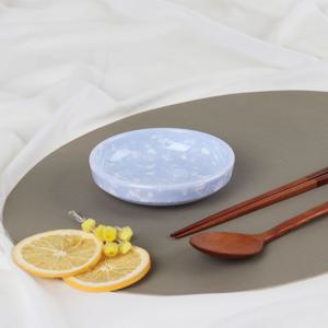 레트로 블루팝 그릇- 반찬그릇-3호 -떡볶이 접시 분식집 멜라민 포장마차