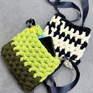 프리미엄 양말목공예 투톤 크로스백 가방 만들기 재료 키트 diy