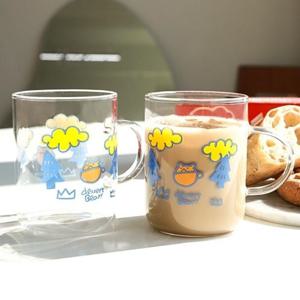 감성 디자인 곰돌이 홈카페 내열유리잔 by 디저트베어 예쁜 디자인컵 일러스트컵 내열유리컵