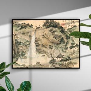 박연 폭포 그림 산수화 풍경화 한국 전통 민화 여름 물 자연 포스터 폭포 액자 아트포스터
