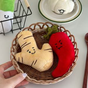 생강 싱싱한 야채 가게 키링 양모 펠트 인형 가방 백참 소품 에어팟 열쇠고리 키홀더