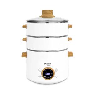 멀티쿠커 2단 스텐 냄비 전기 계란 찜기 화이트 KA-W2535