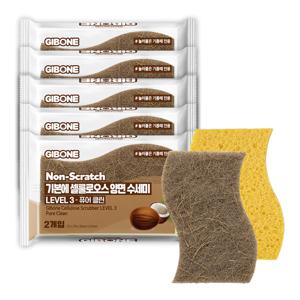 셀룰로오스 퓨어클린 코코넛 천연 양면 수세미 2매 6팩(총 12매)