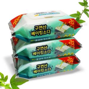 구연산 베이킹소다 프리미엄 물걸레 청소포 중형 20매 3팩