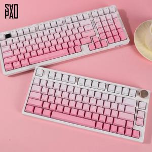 OEM 핑크 플라워 측각 LED투과 키캡 PBT 이중사출 (104키)