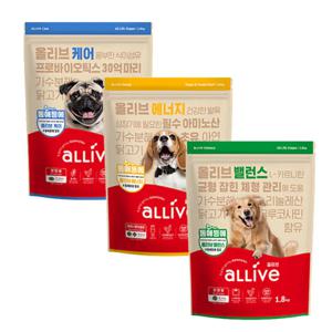 올리브 애견 사료 활력 체중관리 관절강화 면연력 장 건강 3종 1.8kg