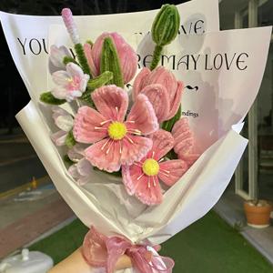 양귀비 꽃다발 DIY 만들기 패키지 모루철사꽃다발 방과후 수업 방학 부케 생일선물