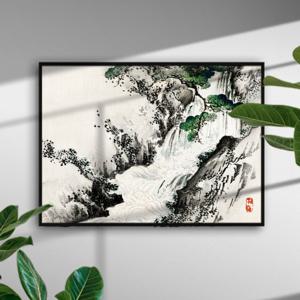 박연 폭포 그림 산수화 풍경화 한국 전통 민화 여름 물 자연 포스터 폭포 액자 아트포스터