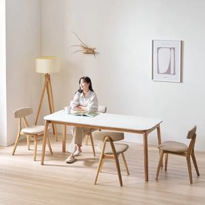 한샘몰pick 보니애 오로라 세라믹식탁 세트 6인용 양면 포세린 애쉬 1800 (의자4)