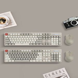 레트로 M 레드 SPRK 104 무선 키보드 무소음 마우스 세트