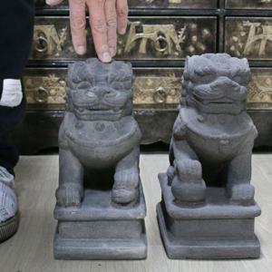해태 회색 한쌍27cm 해태상 해치 조각상 풍수 화재예방