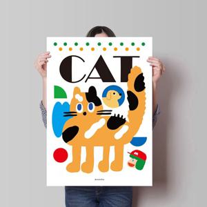 꼬리펑 고양이 M 인테리어 포스터 동물 반려묘