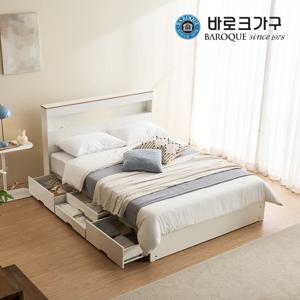 하우스 LED 4단 빅수납 침대 프레임 Q_독립매트