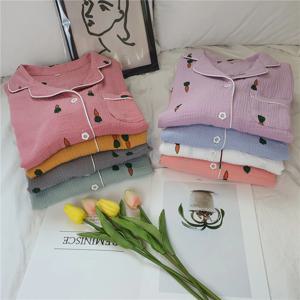 H made 당근 반팔 커플 잠옷 요루순면 파자마 세트 8color