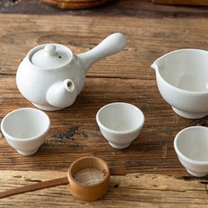균열 다기세트 백자 교육용 화이트 다관 3인 국산 다기