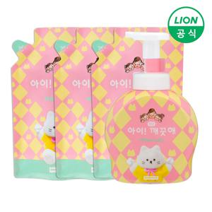 아이깨끗해 어프어프 핸드워시 용기 490ml 1개+리필 450ml 3개