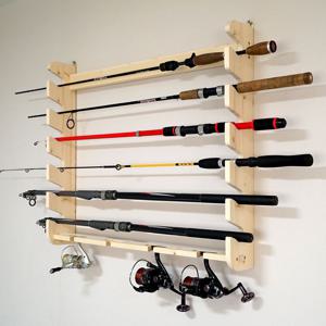 원목 로드거치대 6구+릴4구 외 1종 낚시거치대 벽걸이로드거치대