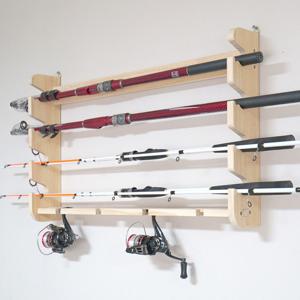 원목 로드거치대 NEW4구+릴4구 외 2종 낚시거치대 벽걸이로드거치대