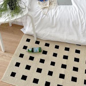 온마이무드 스퀘어루프 인테리어 디자인 러그 카페트 먼지방지 4size 2colors