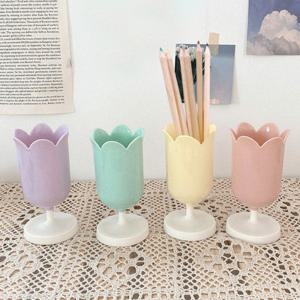튤립 연필꽂이 다용도 펜꽂이 정리함 볼펜홀더 인테리어 소품 (4color)