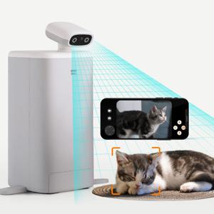 강아지 고양이 AI 자동급식기 360도 회전 카메라 반려동물 펫 모션