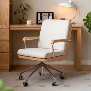 베를린 오크 원목 360도 회전 책상 의자 인테리어 안락 체어