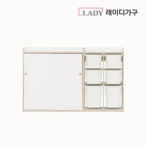 키디 아기 옷장 세트6 (슬라이딩 옷장 + 2열 장난감 수납장)