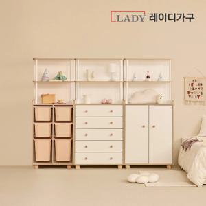 키디 아기 옷장 세트19 (도어 옷장 + 5단 서랍장 + 2열 장난감 수납장)