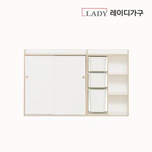 키디 아기 옷장 세트5 (슬라이딩 옷장 + 1열 장난감 수납장)